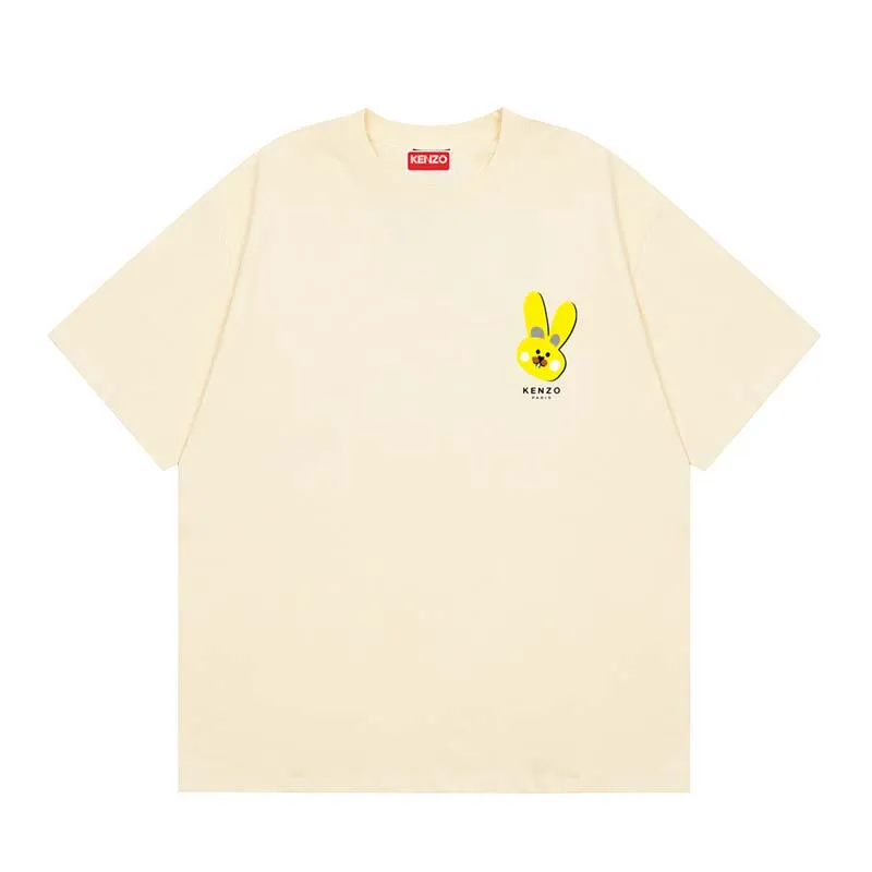 KENZO Kenzo New Arrival Cartoon Rabbit Print T-shirt Fashionable Men and Women Couple Round Neck Short Sleeve Color: Black Red White Size: M L XL XXL Three Standards Style Number: K 68